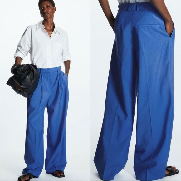 COS Pants - NWT COS Wide-Leg Pleated Wool Trousers in bright blue